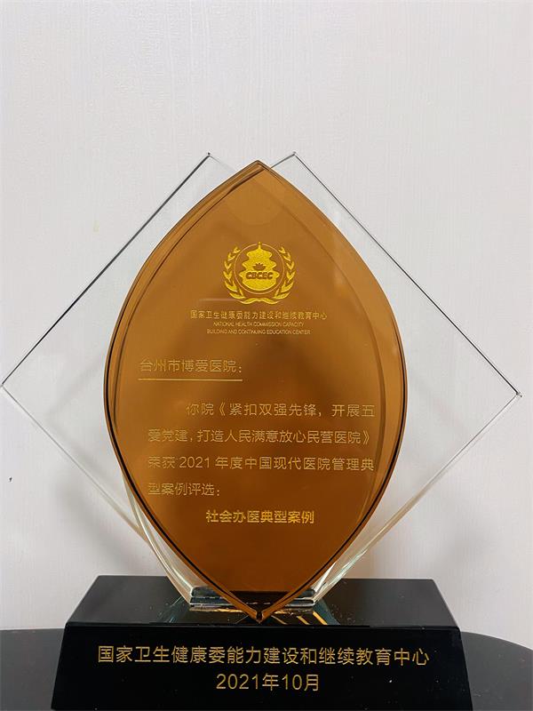 台州博爱医院医共体,荣誉,医院管理能力